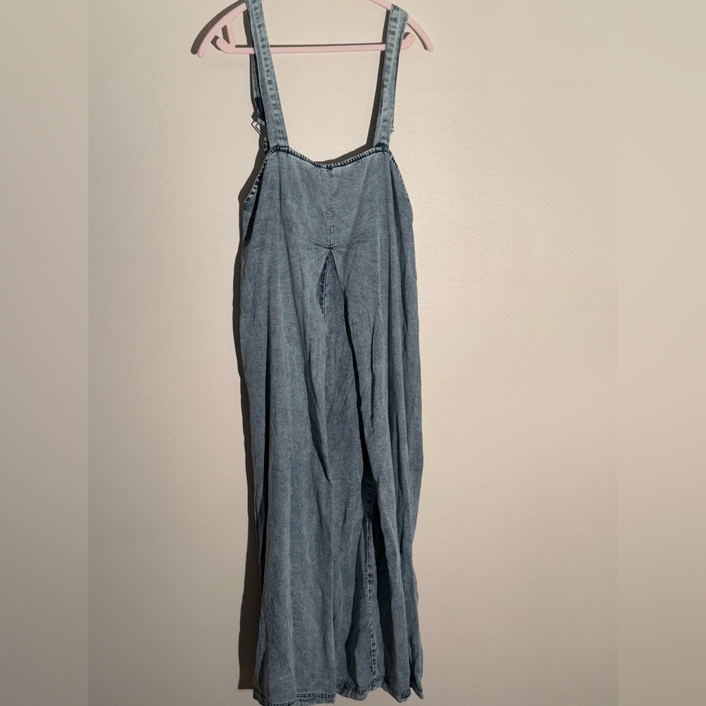 Oli & Hali Light Blue Denim Overalls Split Front
